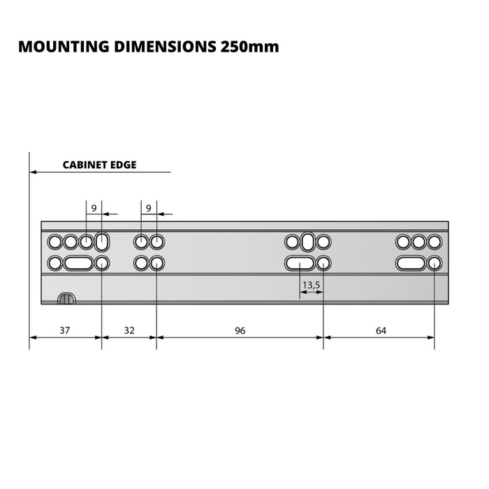 Set of Soft-Close Undermount Slides (left and right), Full Extension (3) – Furnica