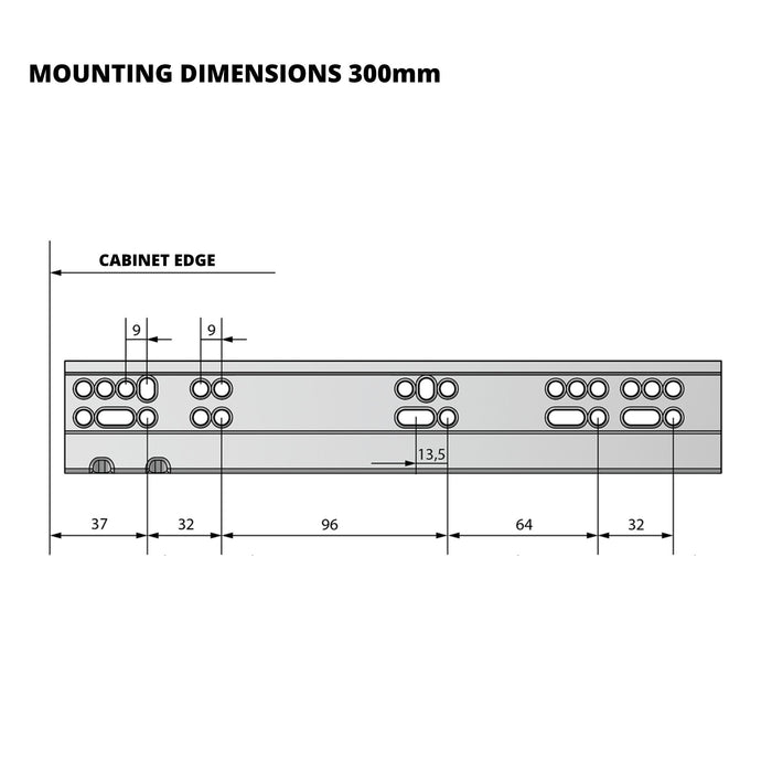 Set of Soft-Close Undermount Slides (left and right), Full Extension (5) – Furnica