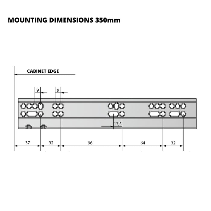 Set of Soft-Close Undermount Slides (left and right), Full Extension (7) – Furnica
