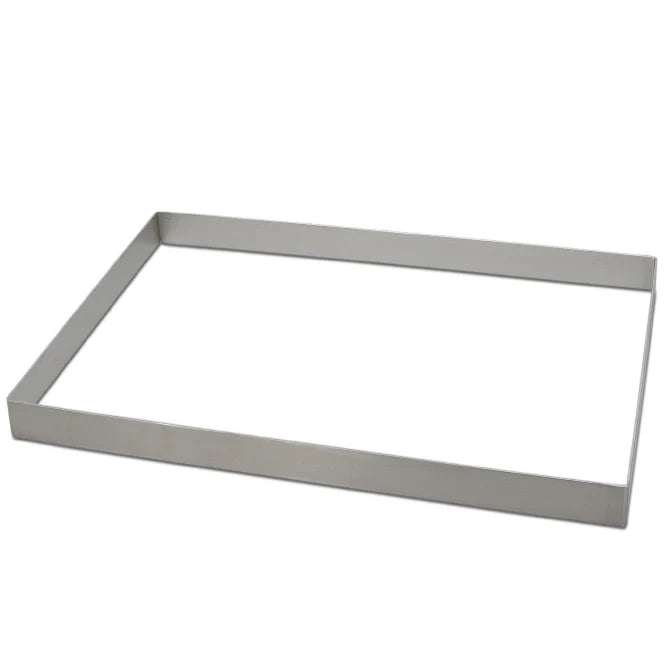 Silver Sheet Pan Form - 1.37 inch sides on white background.