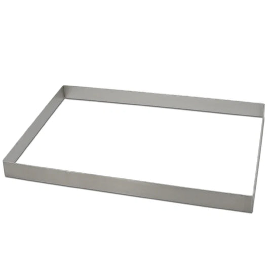 Silver Sheet Pan Form - 1.37 inch sides on white background.