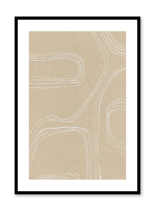 Silica Sand is a minimalist abstract illustration of thin white lines running through a beige background by Opposite Wall.