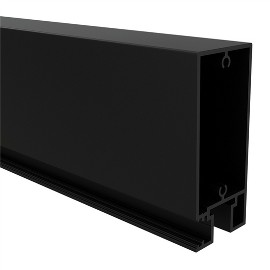 Glass Outlet Horizontal Gate Rail - Aluminium - 90 x 50mm, 4800mm - Image 1