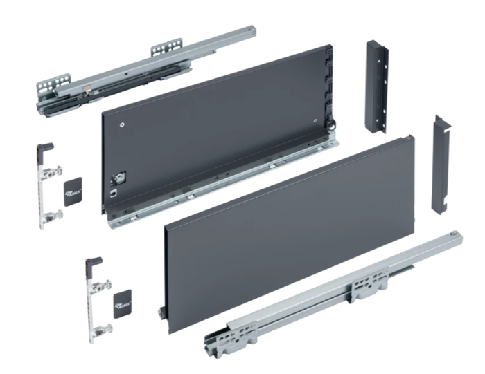 Slim Box Drawer System 88 lb (40 kg) - Soft-Close - 18 mm Panels