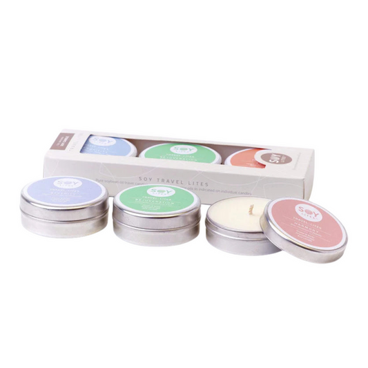SoyLites | Travel-Lite Gift Pack: 3 x 55ml Serenity, Peaceful Summer, Balance