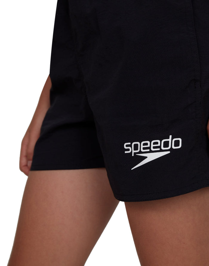 Black Speedo Boys Essential 13’’ watershorts with white logo