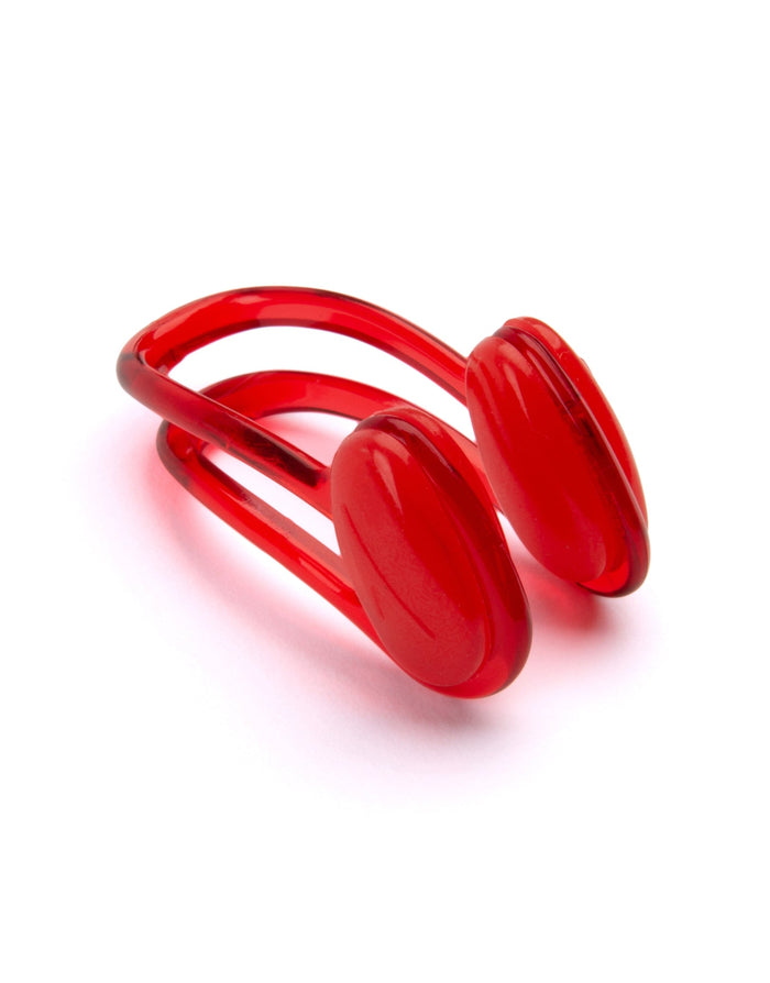Red translucent Speedo Universal Nose Clip with glossy finish