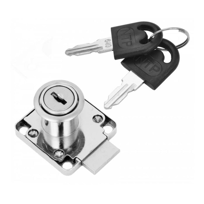 Square Furniture Lock 3/4x7/8 inch , Identical Key Version, Chrome NTP
