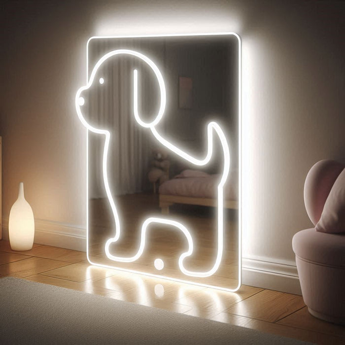 Standing Puppy Led Mirror For Kids (3 Lights Integrated)
