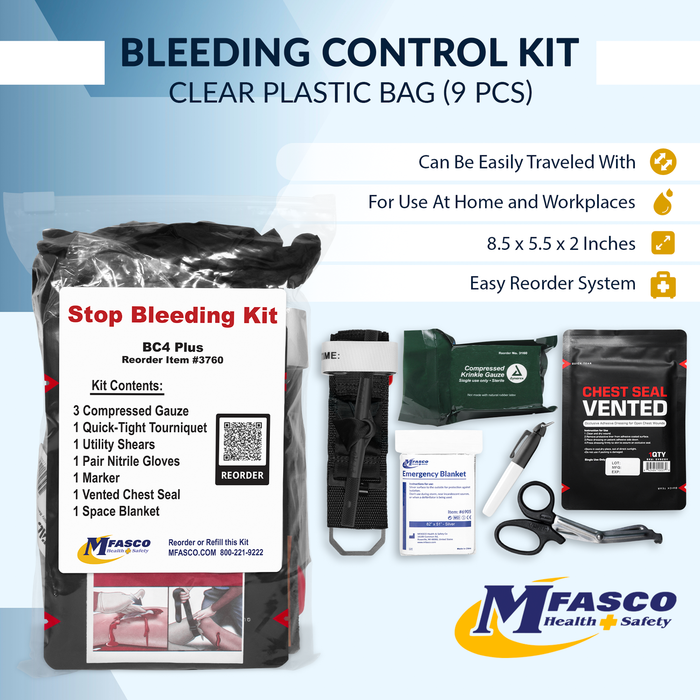 Stop the Bleed Pack BC4 Plus With Chest Seal