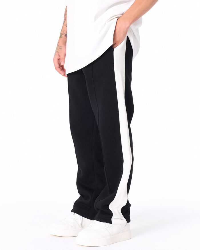 Street Style Black Sweatpants With White Stripes (2)