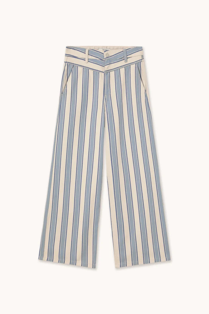 Striped Yoke Trousers in Dark Vanilla