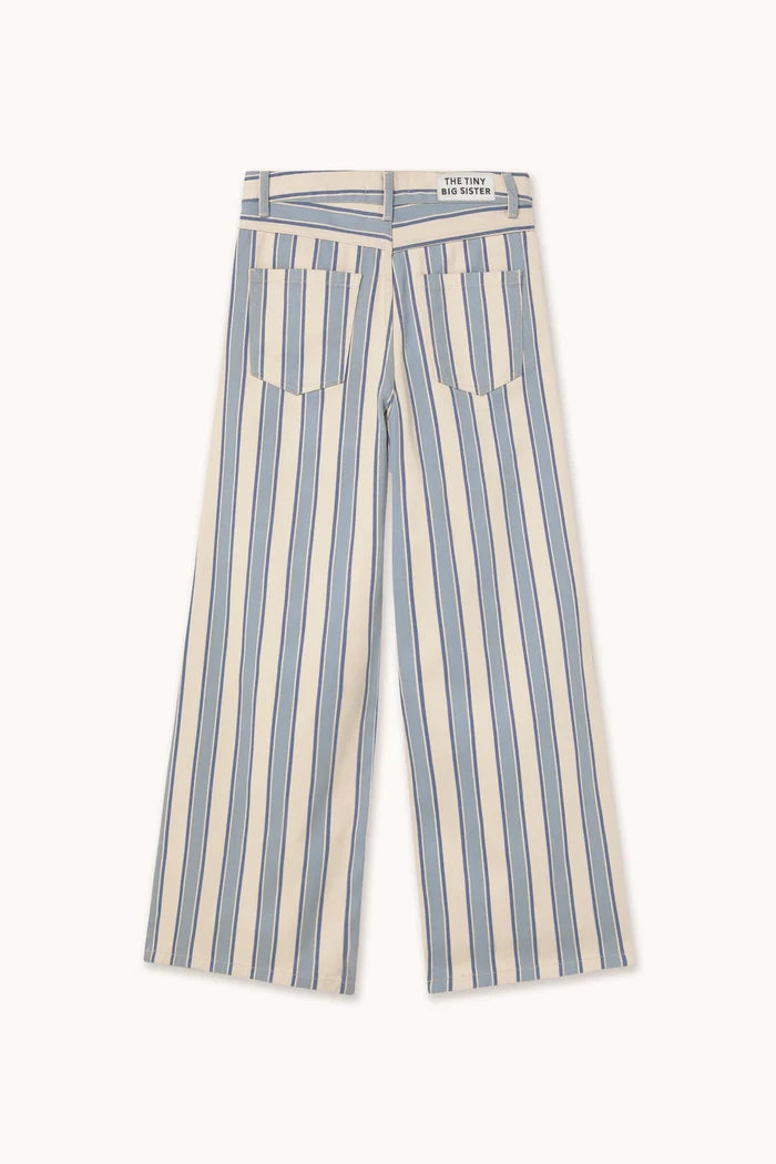Striped Yoke Trousers in Dark Vanilla