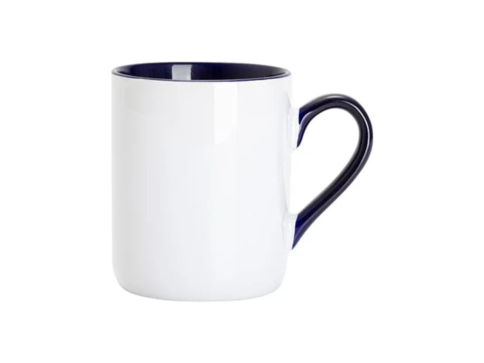 Sublimation 11oz Inner Handle Color Mugs w/ Curved Bottom (Dark Blue)