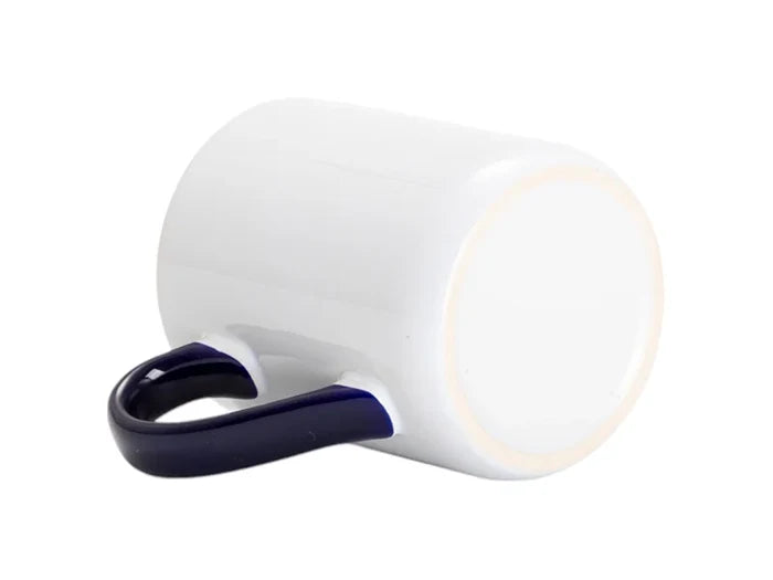 Sublimation 11oz Inner Handle Color Mugs w/ Curved Bottom (Dark Blue)