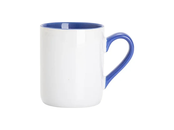 Sublimation 11oz Inner Handle Color Mugs w/ Curved Bottom (Medium Blue)