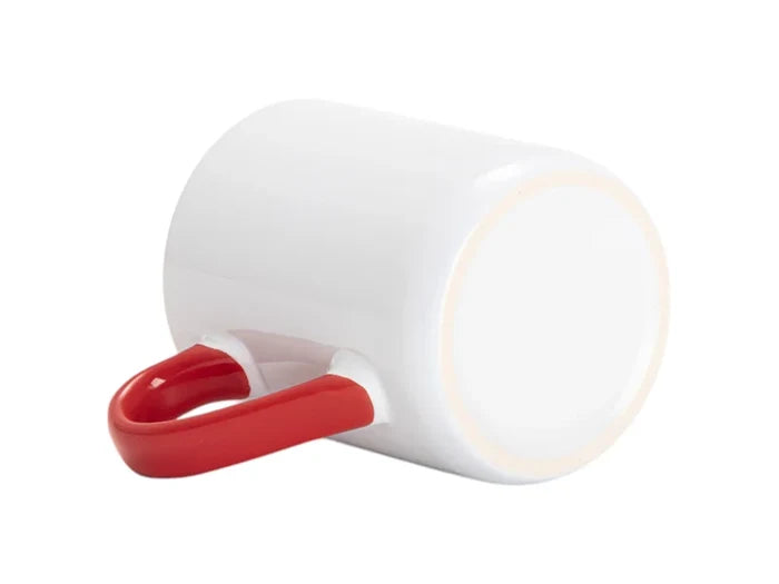Sublimation 11oz Inner Handle Color Mugs w/ Curved Bottom (Red)