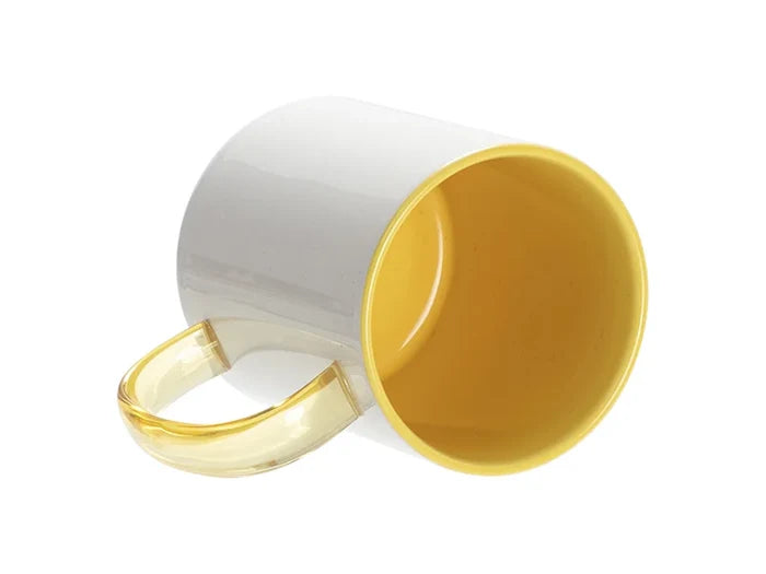 Sublimation Blanks 11oz Two-Tone Color Mug - Yellow (Glass Yellow Handle)