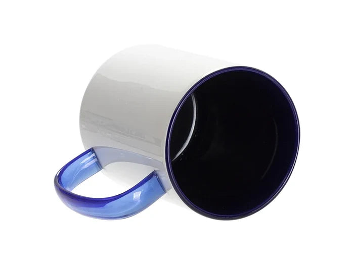Sublimation Blanks 15oz Two-Tone Color Mug-Dark Blue (Blue Glass Handle)