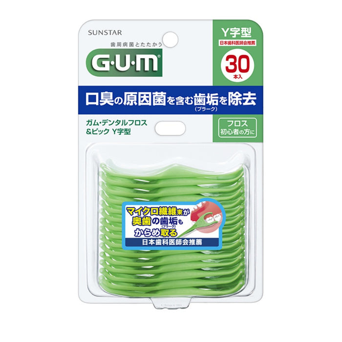 Sunstar Gum dental floss & pick Y-shaped 30P