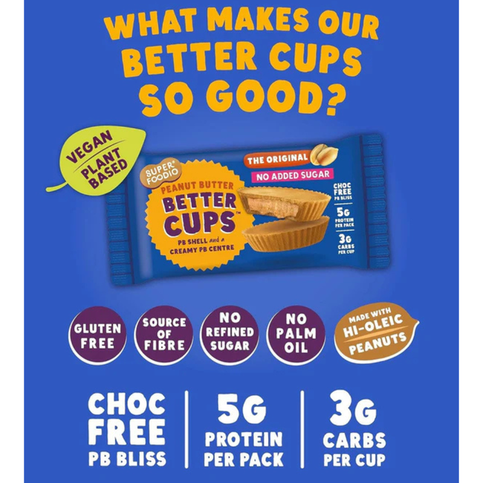 Superfoodio Peanut Butter Better Cups No Added Sugar 30g