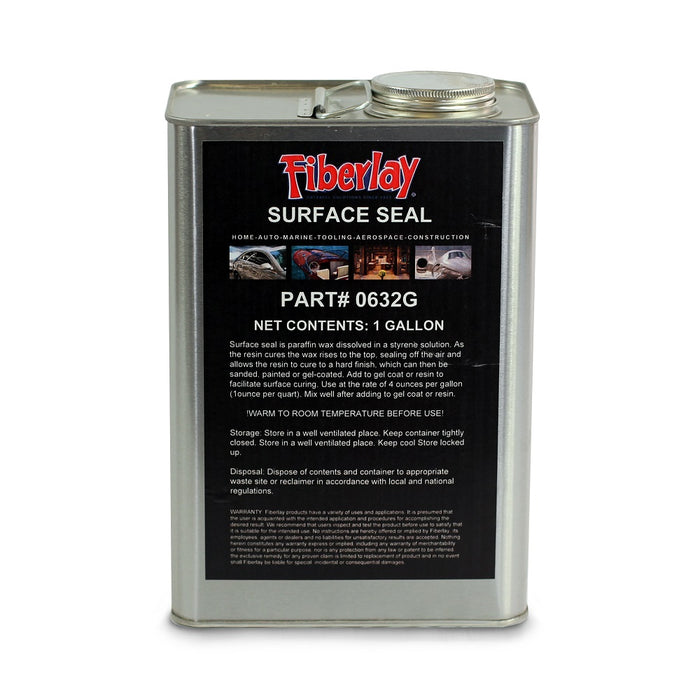 Gallon can of surface seal wax that can be added to gel coats and resin to facilitate surface curing.