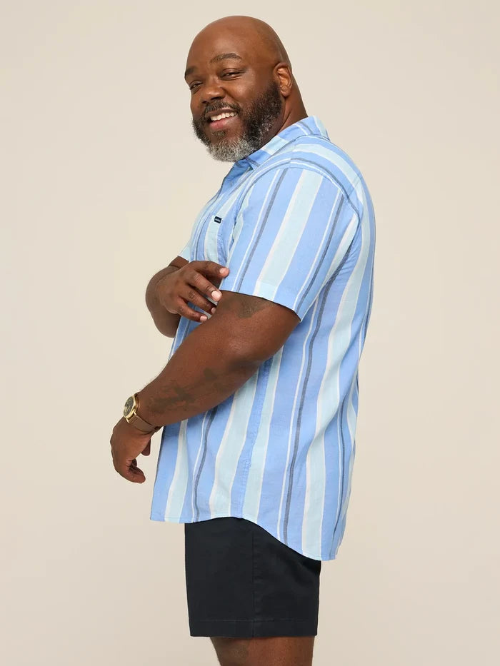 The Barnwood (Resort Weave Friday Shirt)- Blue - Image 3 - Chubbies Shorts