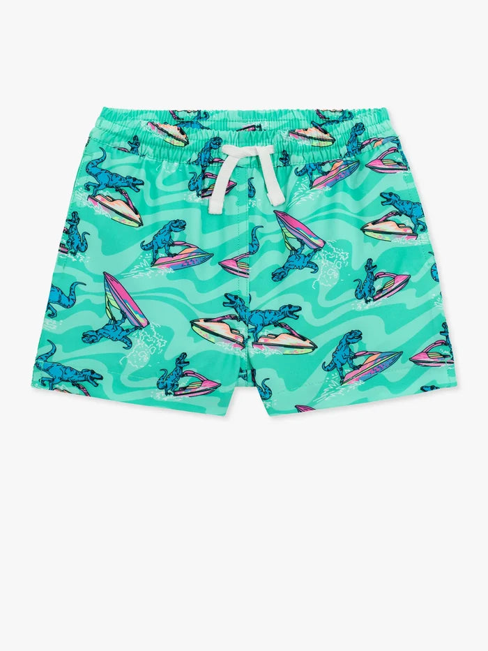 The Lil Fossil Fuels (Toddler Swim Trunk)- Green - Image 1 - Chubbies Shorts