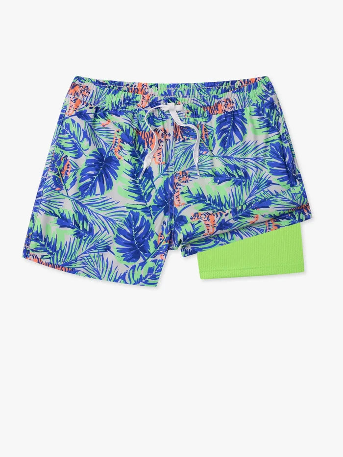 The Prowls (Boys Lined Swim Trunk)- Green - Image 1 - Chubbies Shorts
