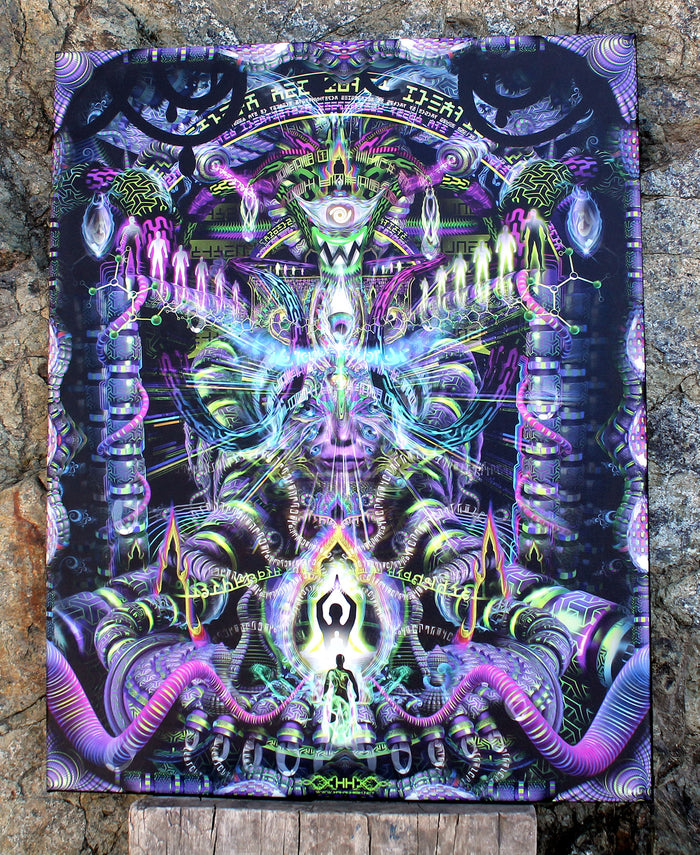 The Spice Must Flow Stretched Canvas Print | Tall Sacred Geometry Wall Art | Visionary Canvas Print | Psychedelic Home Decor