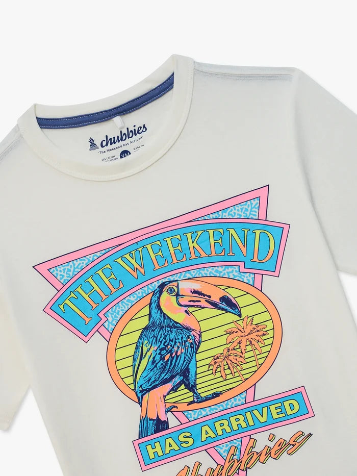 The Toucan Do It (Boys Non Pocket Graphic T-Shirt)-White - Image 4 - Chubbies Shorts