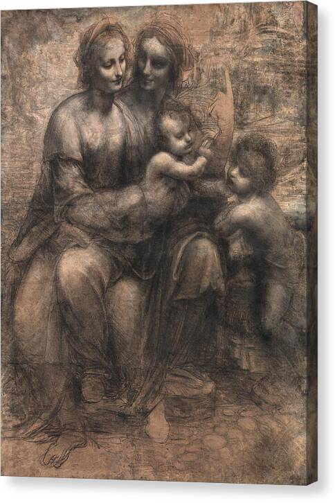 The Virgin and Child with Saint Anne and Saint John the Baptist - Canvas Print