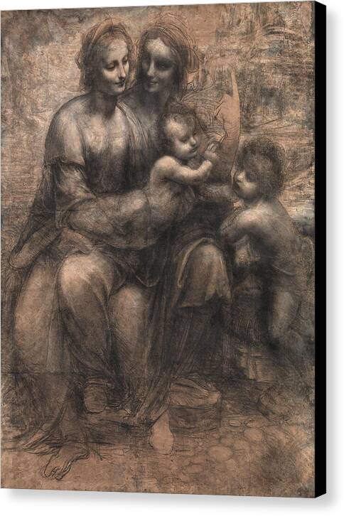 The Virgin and Child with Saint Anne and Saint John the Baptist - Canvas Print