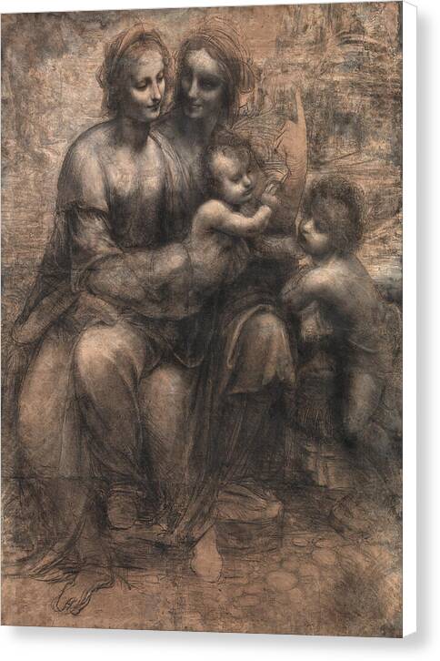 The Virgin and Child with Saint Anne and Saint John the Baptist - Canvas Print