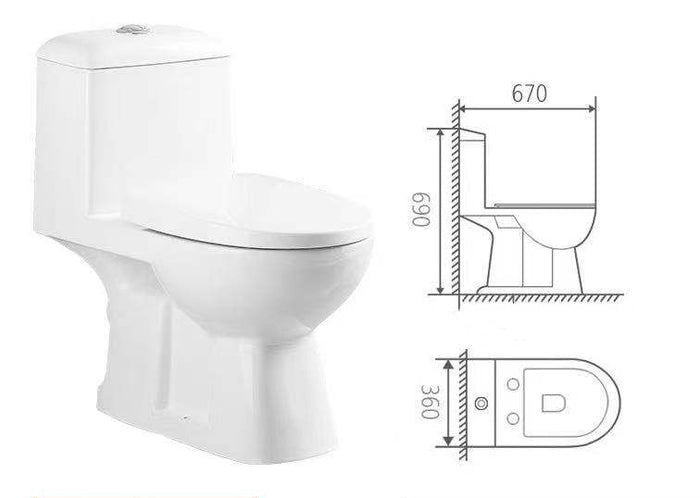 Toilet Suite - One Piece Skew - Left/Right Hand Trap