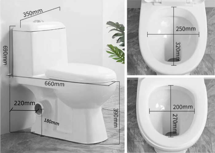 Toilet Suite - One Piece Skew - Left/Right Hand Trap