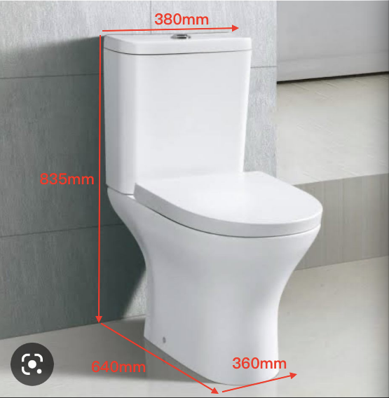 Toilet Suite - Two Piece S-Pan Rimless Flushing