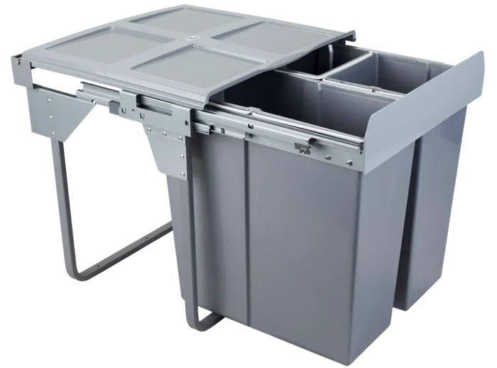 Trash Can Pull Out Waste Separator - 34L+2x17L - 23-5/8 inch (60 cm) Cabinet