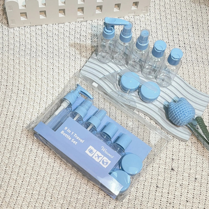 Travel Refillable Bottles Set with Pouch – Empty Toiletry Containers