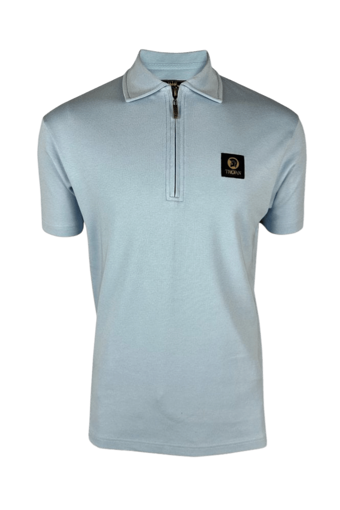 TROJAN Plain Badged Zip Polo
