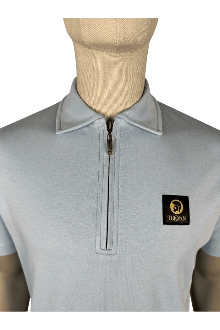 TROJAN Plain Badged Zip Polo