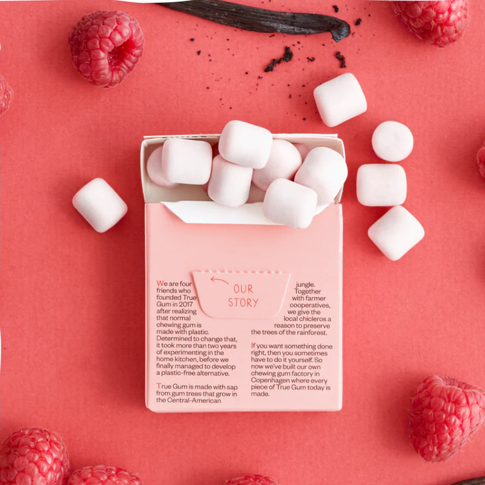 True Gum Sugar Free Chewing Gum Raspberry & Vanilla 21g