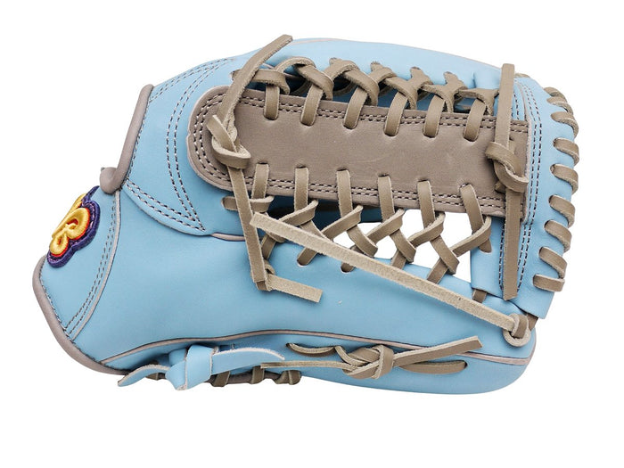 TWB U10 Steer Cowhide 11 inch Outfielder Glove - Skyblue/Grey #4