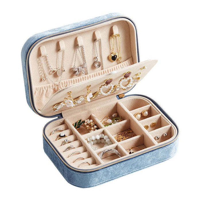 Two Tier Velvet Jewelry Case