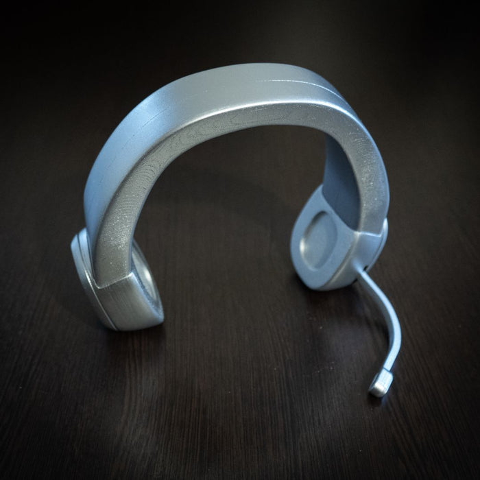Space Channel 5 silver headphones and microphone cosplay accessories