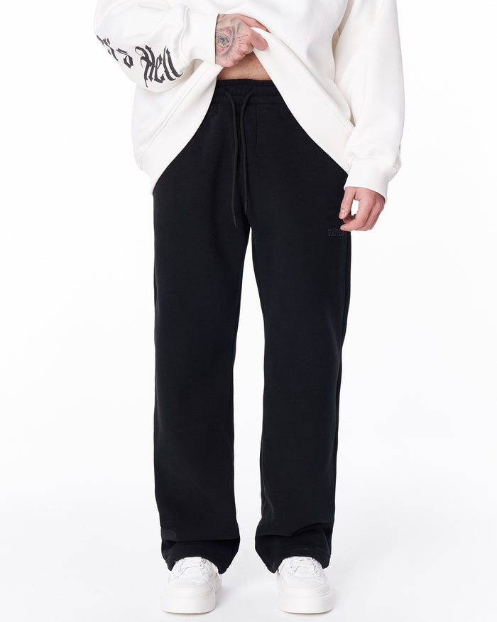 Unyieldingness Oversized Baggy Black Sweatpants (2)