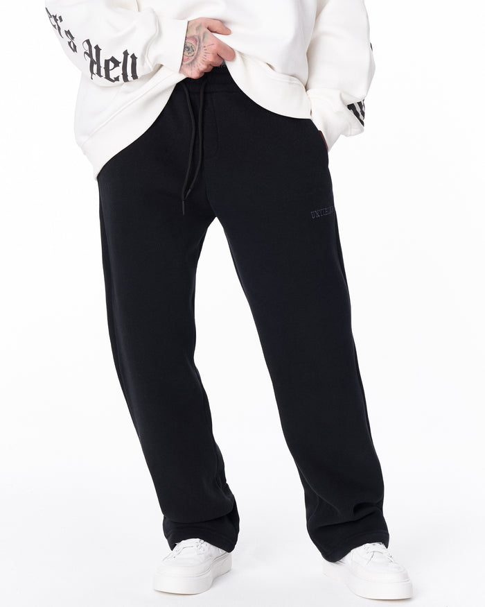 Unyieldingness Oversized Baggy Black Sweatpants (6)