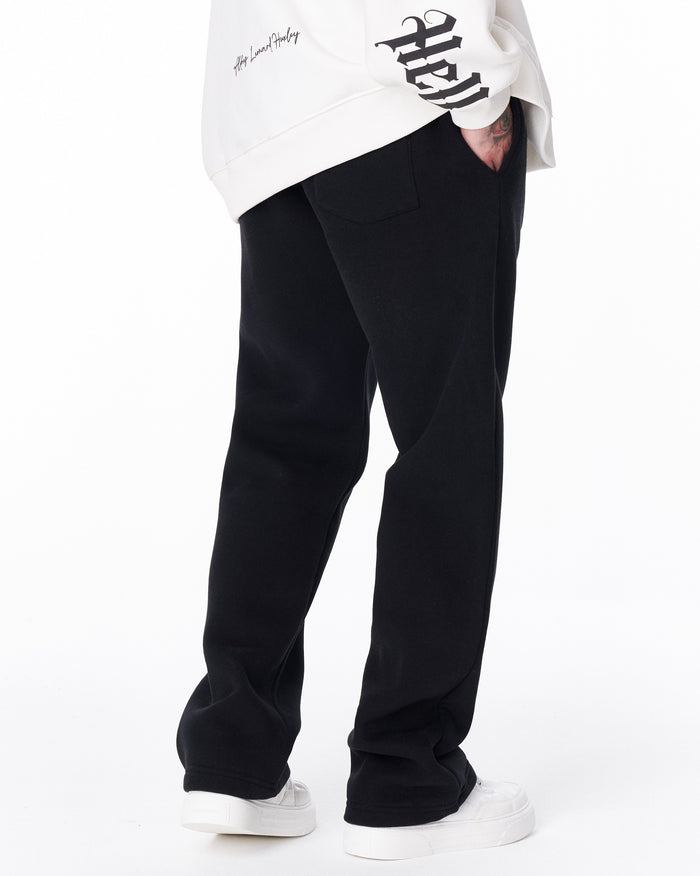 Unyieldingness Oversized Baggy Black Sweatpants (7)