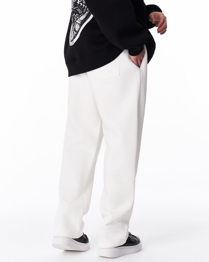 Unyieldingness Oversized Baggy White Sweatpants (6)