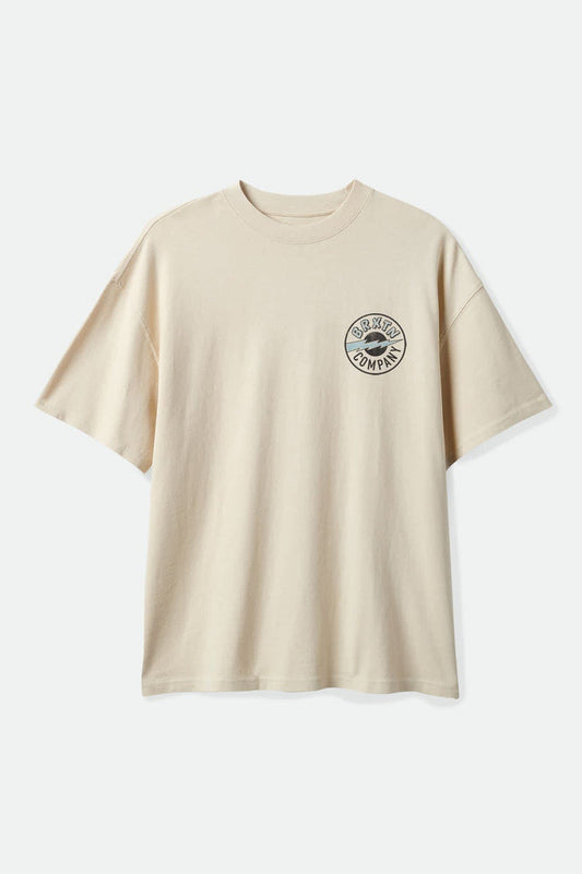 Men's Upson Boxed Crop T-Shirt in the color Cream - Front Product View